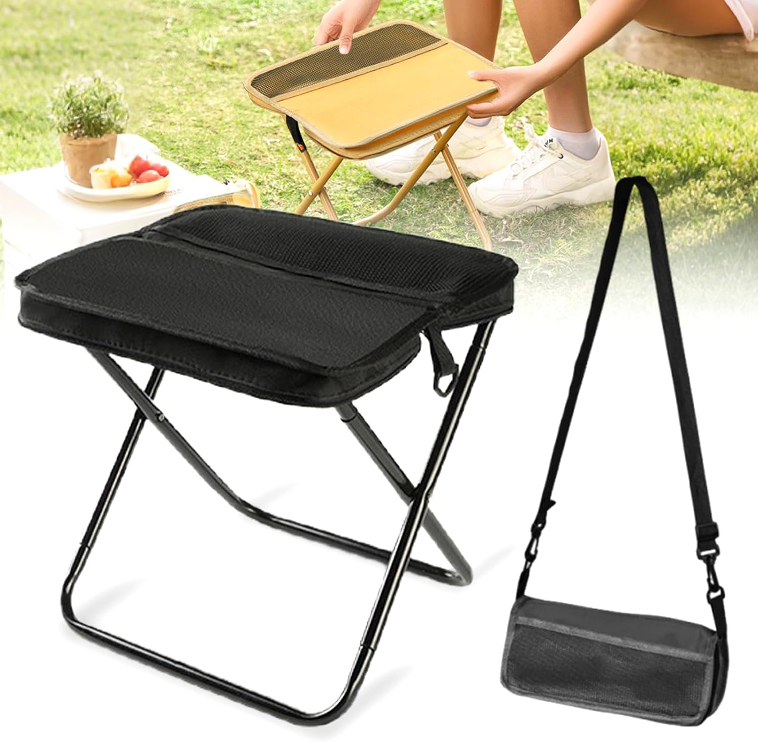 Outdoor Furniture Rope - Sedia da Campeggio Pieghevole Portatile GMOX