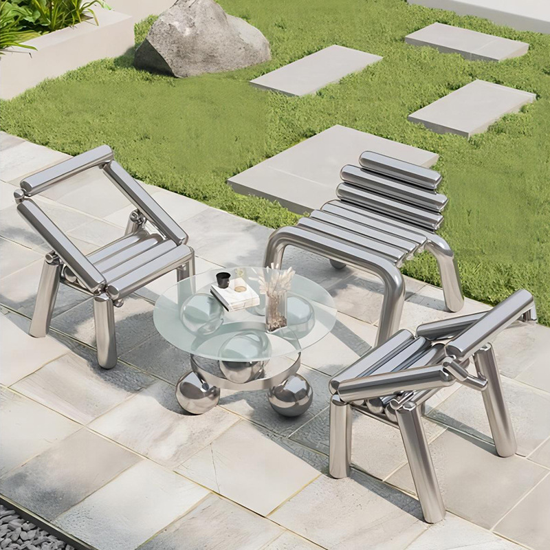 Outdoor Furniture Metal Chairs - Sedia in acciaio inossidabile, leggera, lussuosa,