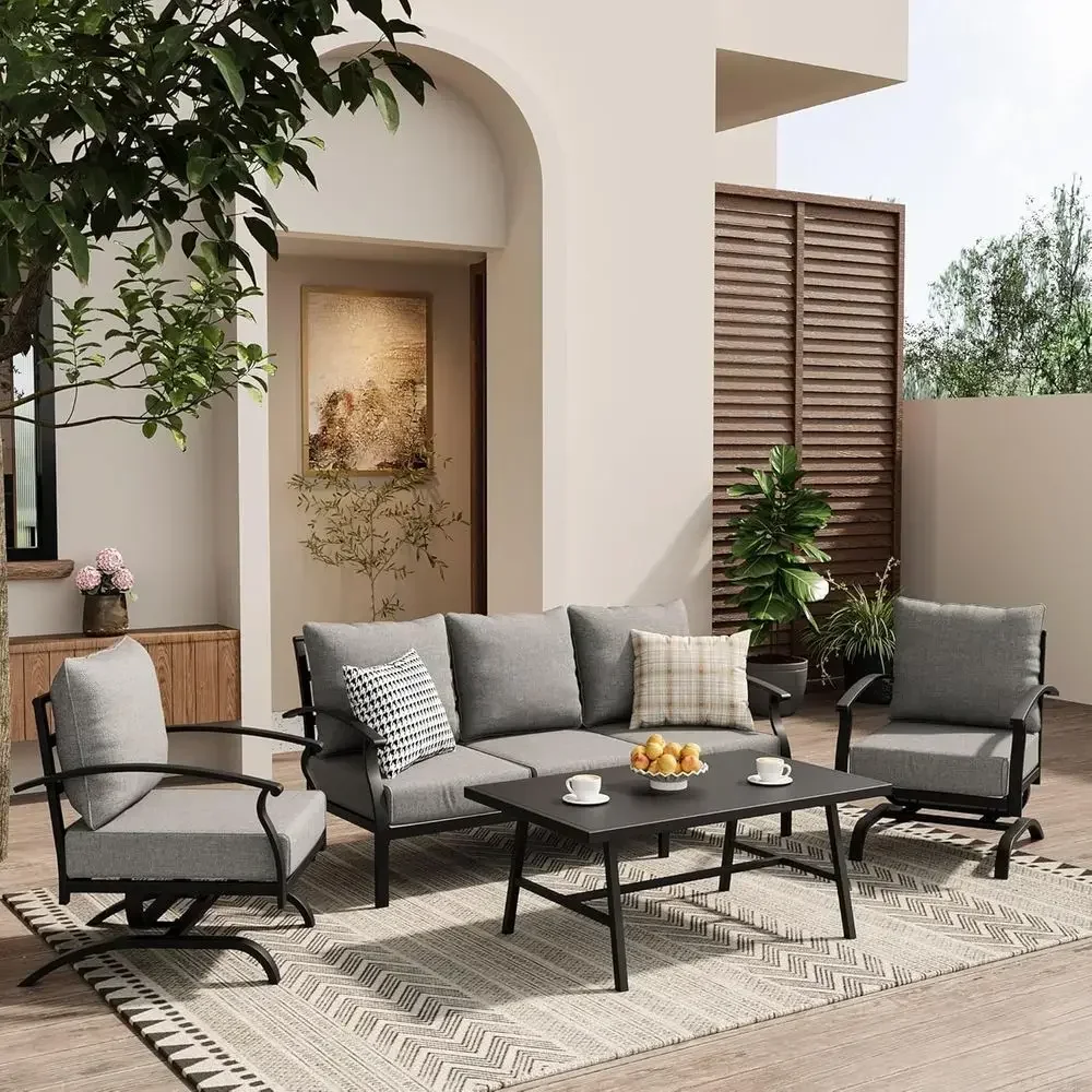 Outdoor Furniture Metal Chairs - Set di Mobili da Esterno in