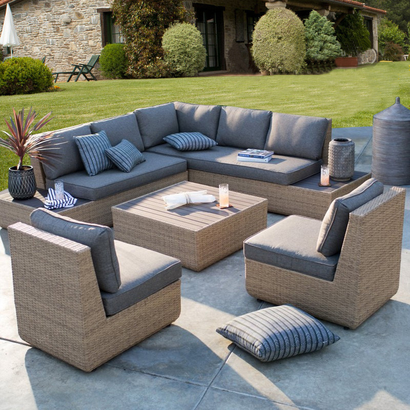 Outdoor Furniture Metal Chairs - Divano da Esterno in Rattan per