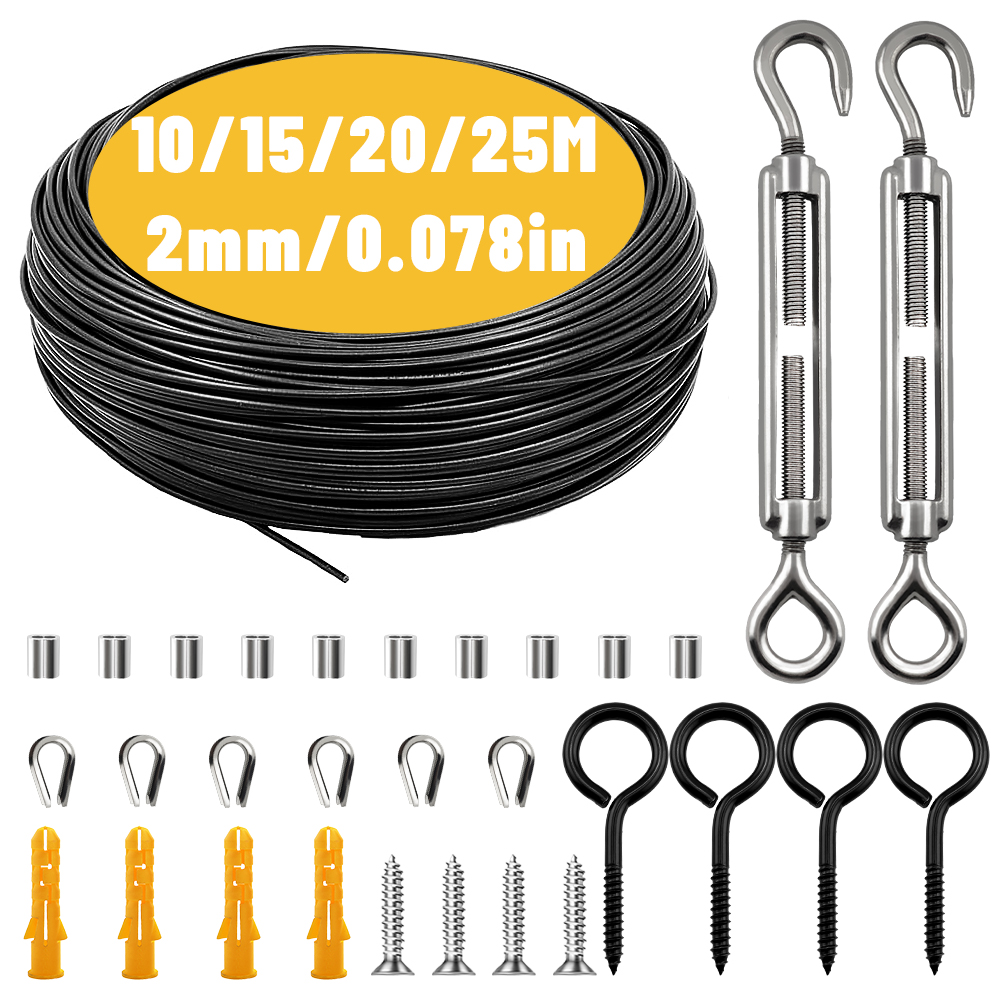 Outdoor Furniture Rope - 10-25M Cavo di Filo di Acciaio