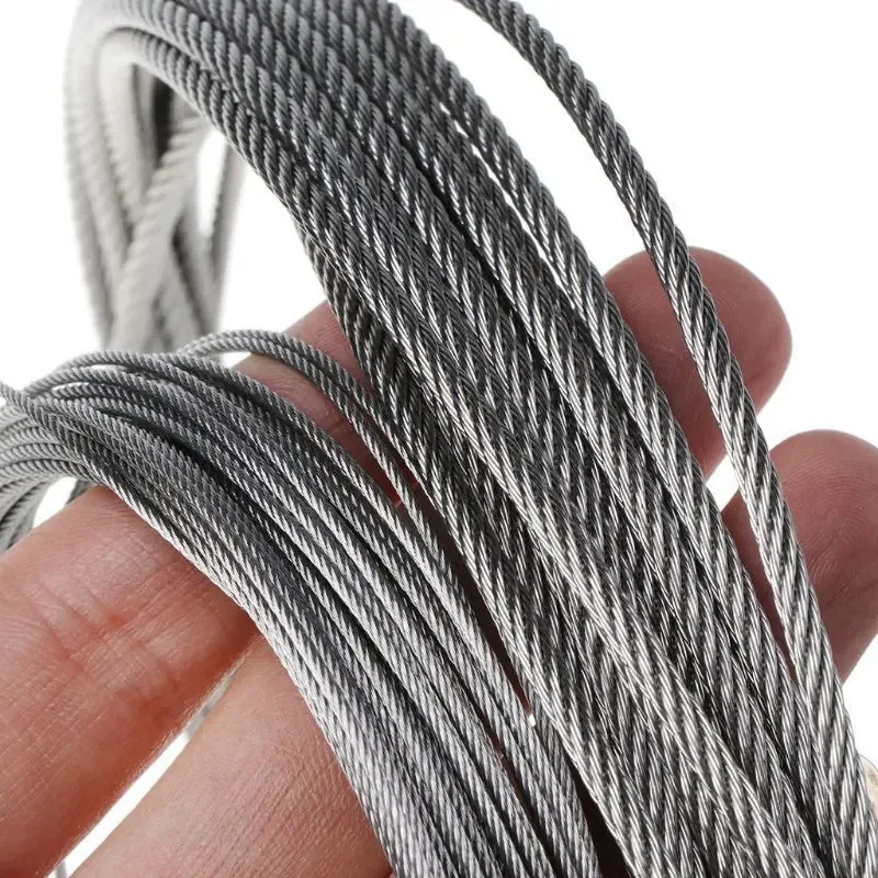Outdoor Furniture Rope - 1 Rotolo 5/10M Cavo in Acciaio