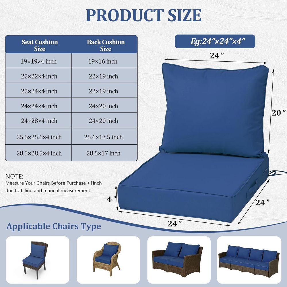 Set di 4 Cuscini Profondi per  - Outdoor Furniture Patio recensione e prezzo