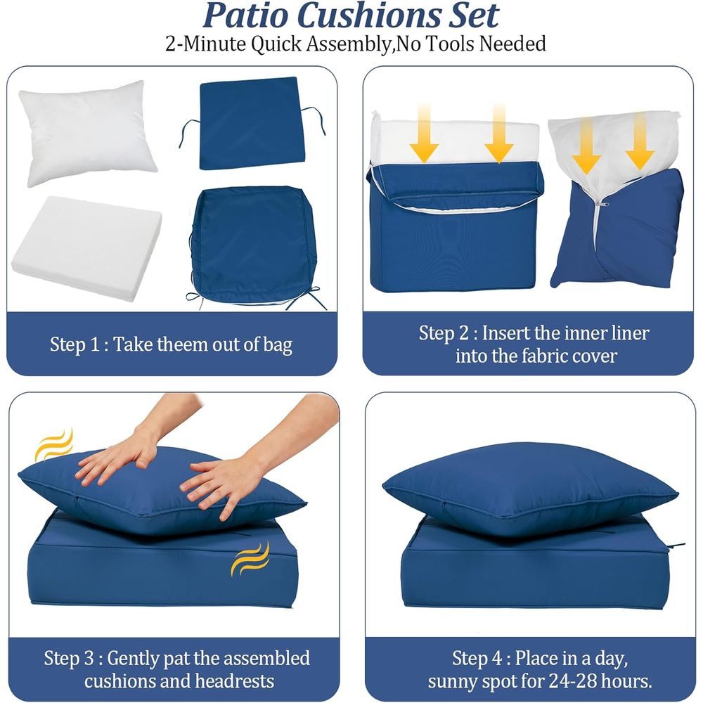 Set di 4 Cuscini Profondi per  - Outdoor Furniture Patio recensione e prezzo