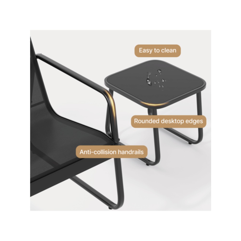 Set di Mobili da Esterno a 3 P - Outdoor Furniture Metal Chairs recensione e prezzo
