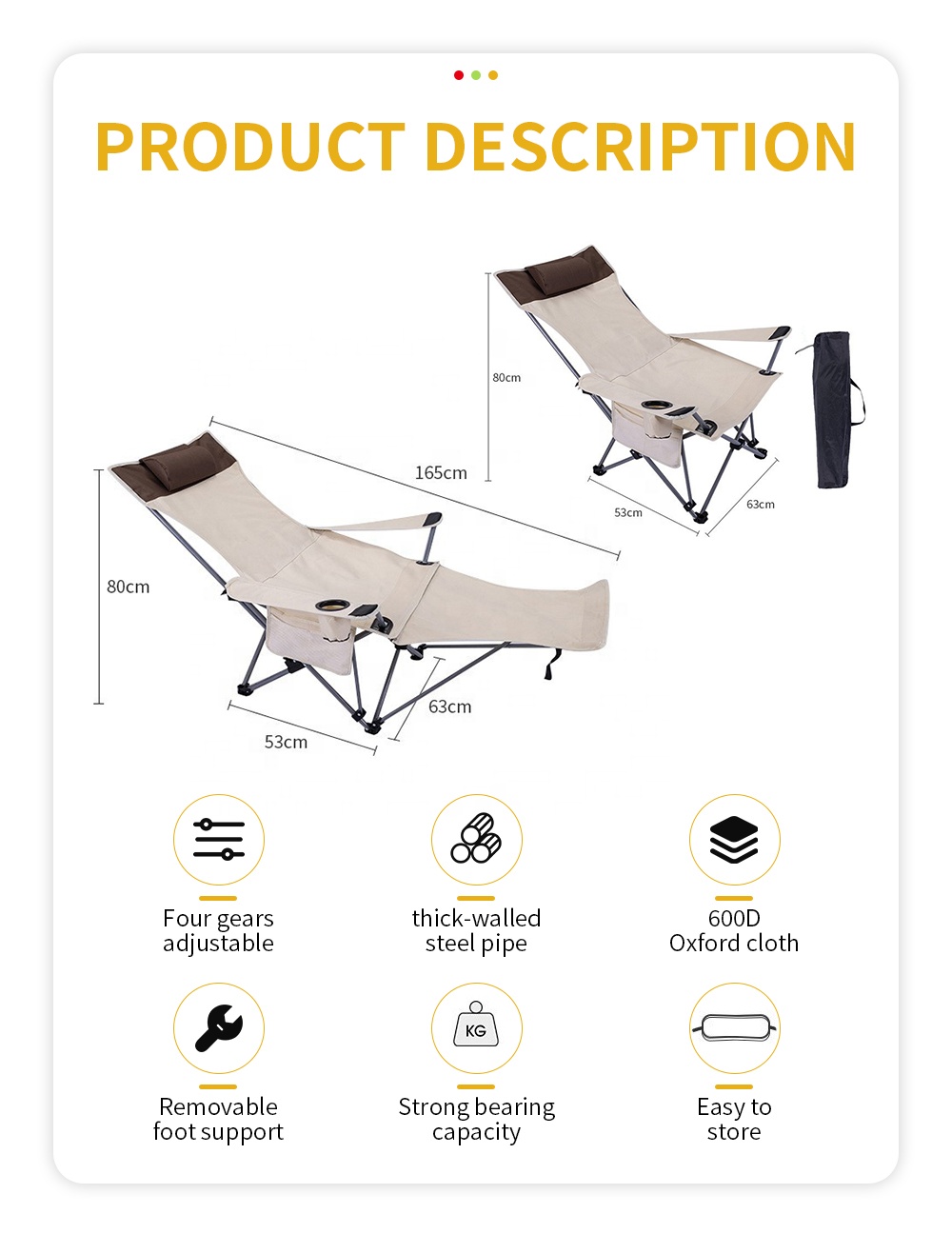 Sedia Pieghevole Portatile Rec - Outdoor Furniture Patio recensione e prezzo
