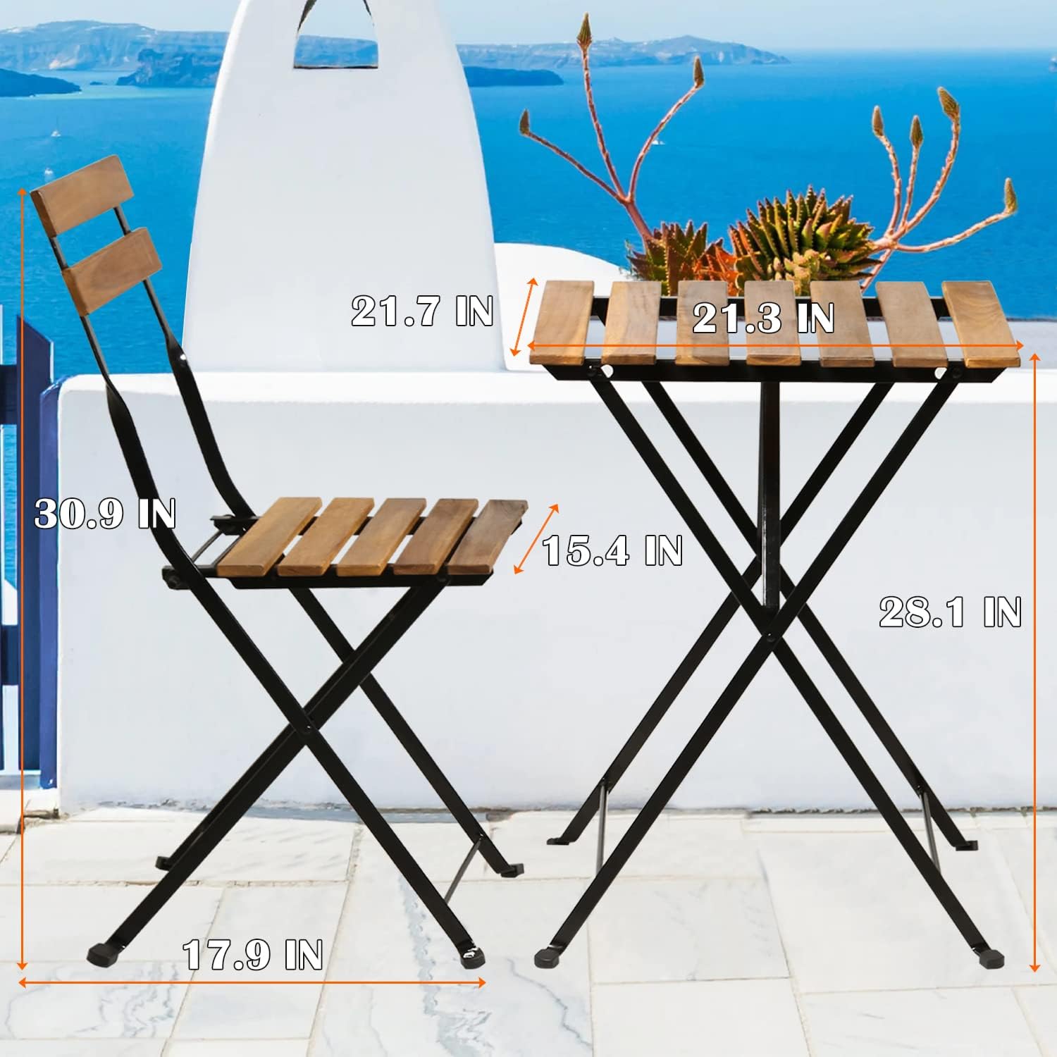 Set da bistrot pieghevole in l - Outdoor Furniture Patio recensione e prezzo