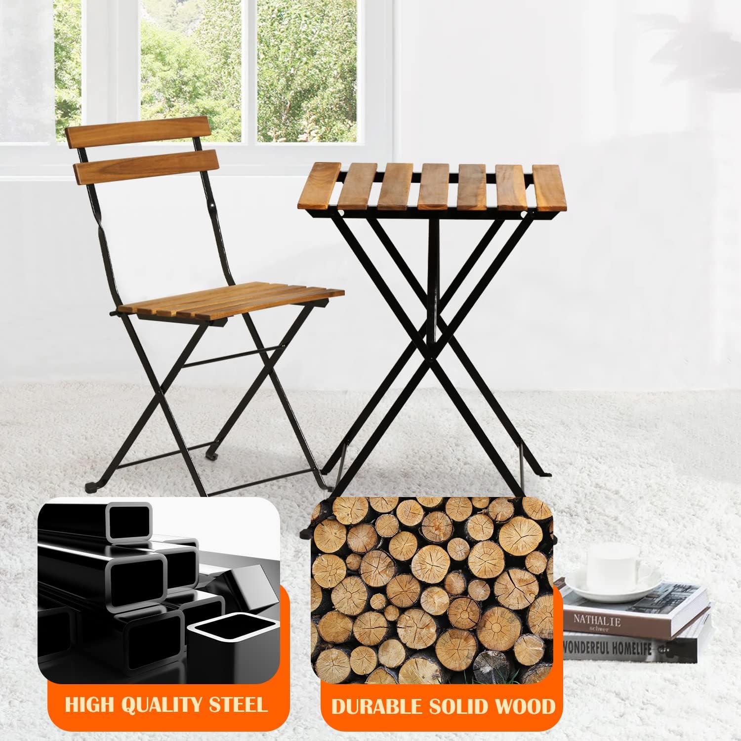 Set da bistrot pieghevole in l - Outdoor Furniture Patio recensione e prezzo