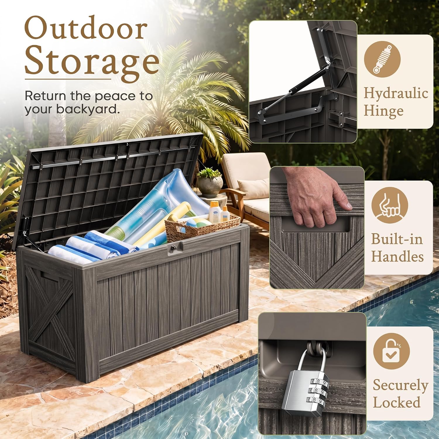 Contenitore da Esterno da 120  - Outdoor Furniture Wooden recensione e prezzo