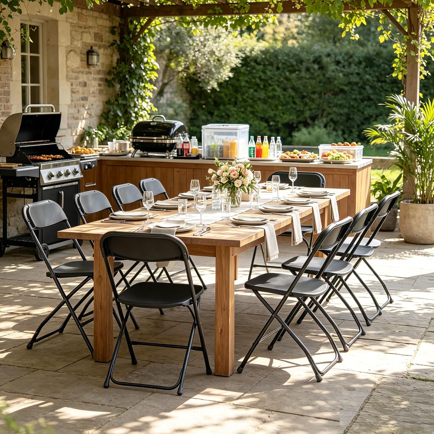 Sedia Pieghevole Nera con Tela - Outdoor Furniture Metal Chairs recensione e prezzo
