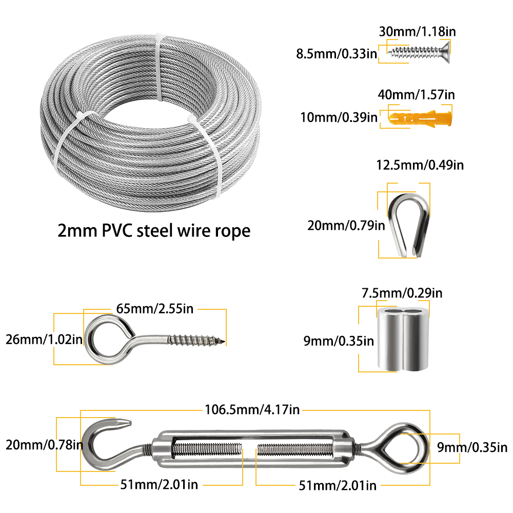 10-25M Cavo di Filo di Acciaio - Outdoor Furniture Rope recensione e prezzo